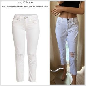 NEW RAG & BONE DRE LOWRISE DISTRESSED STRETCH SLIM BOYFRIEND JEANS SIZE 30 $250